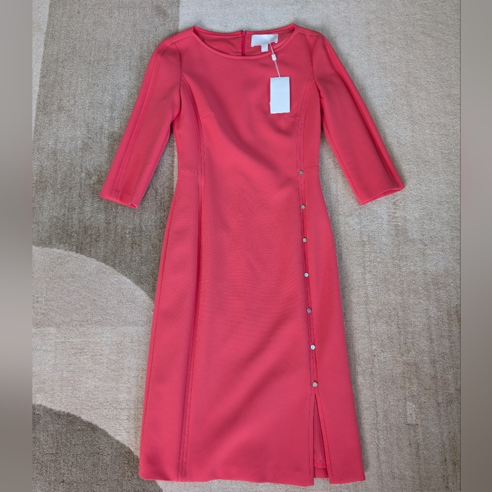 Boss Orange Pink Sheath Dress with Bateau Neckline
